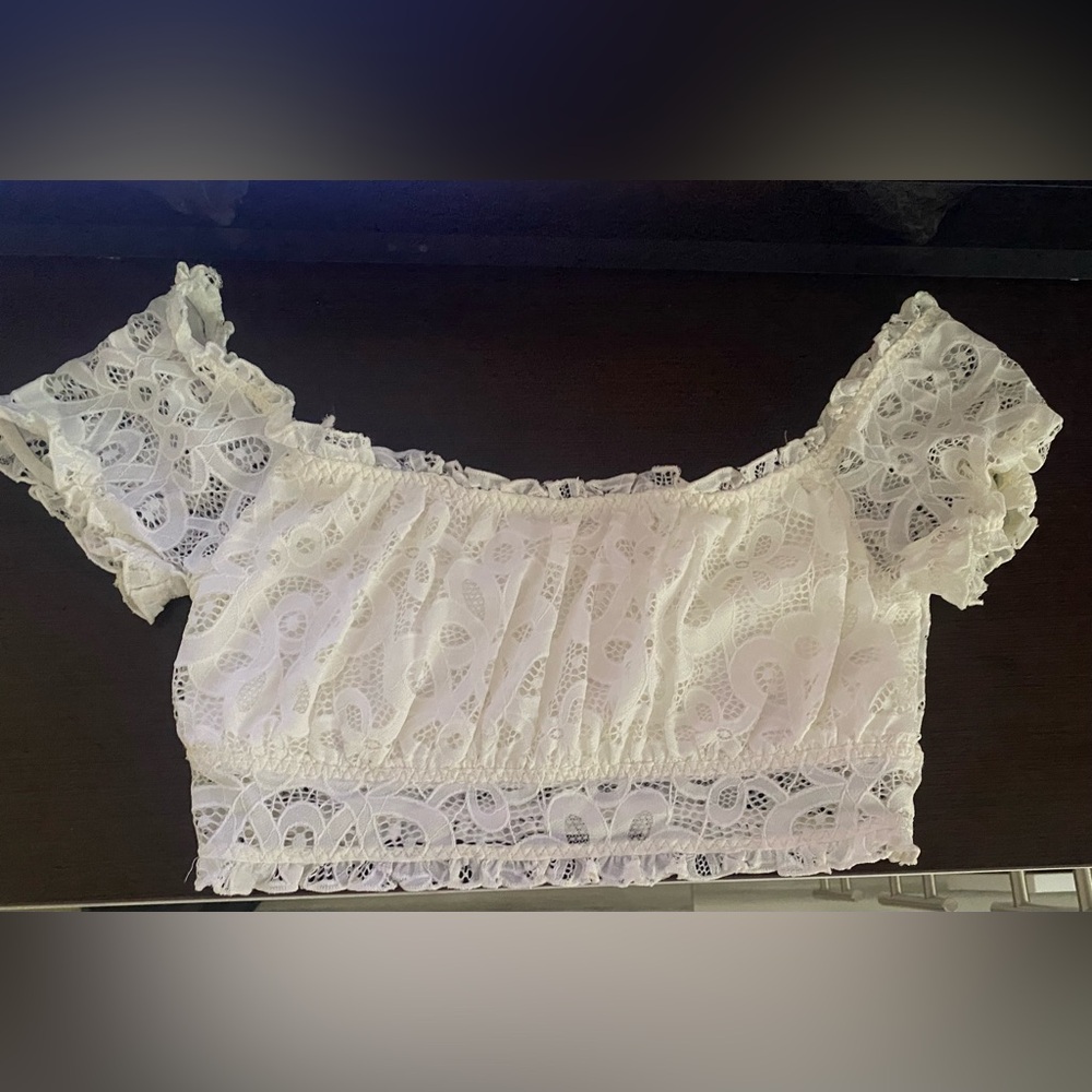 White Lace Crop Top
